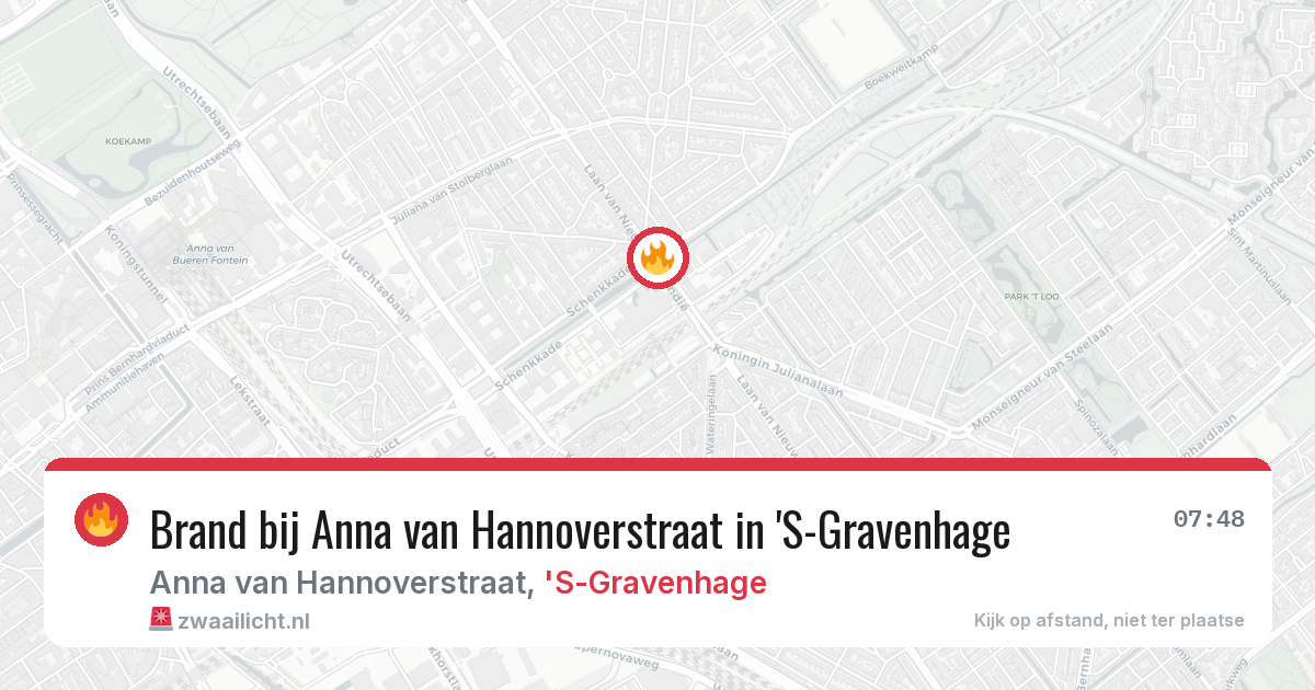Brand bij Anna van Hannoverstraat in 'S-Gravenhage — 12 jun 2026