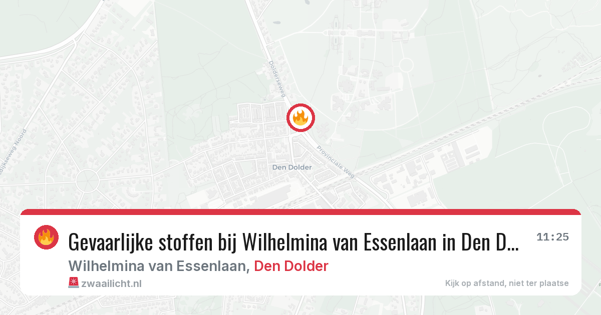 Gevaarlijke stoffen bij Wilhelmina van Essenlaan in Den Dolder — 11 apr 2026