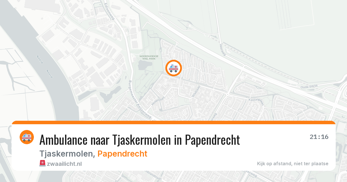 Ambulance naar Tjaskermolen in Papendrecht — 26 jun 2026