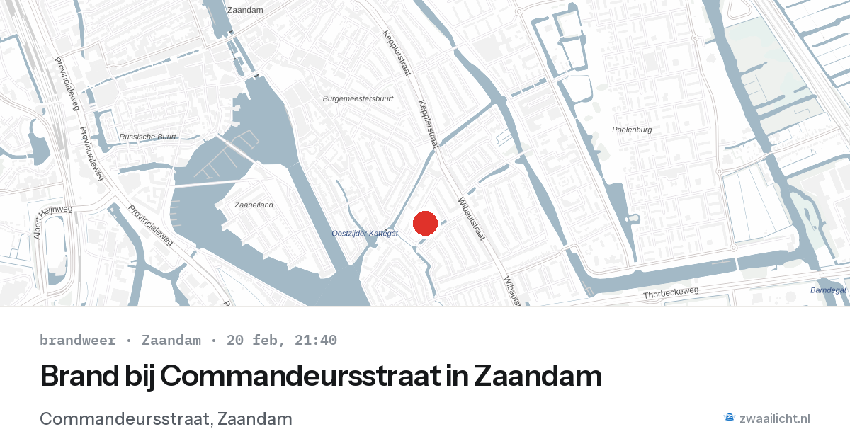 Brand bij Commandeursstraat in Zaandam — 20 feb 2026