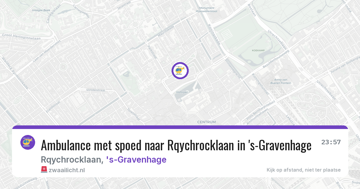 Ambulance met spoed naar Rqychrocklaan in 's-Gravenhage — 7 jun 2026
