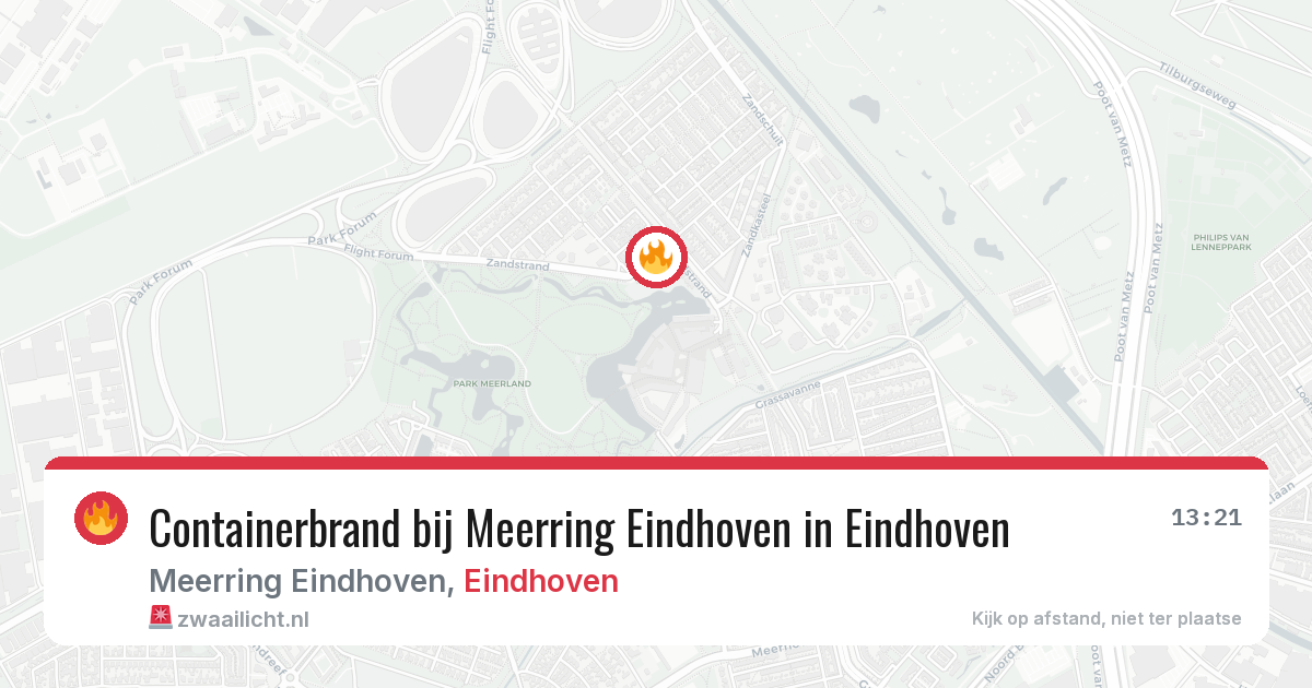 Containerbrand bij Meerring Eindhoven in Eindhoven — 3 aug 2026