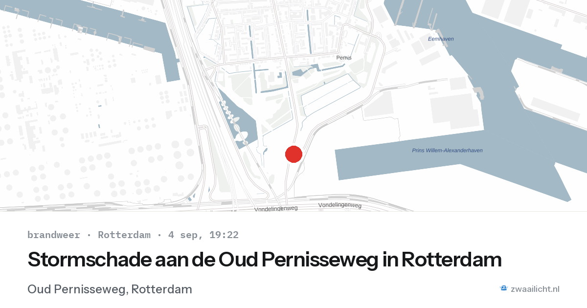 Stormschade aan de Oud Pernisseweg in Rotterdam — 4 sep 2026
