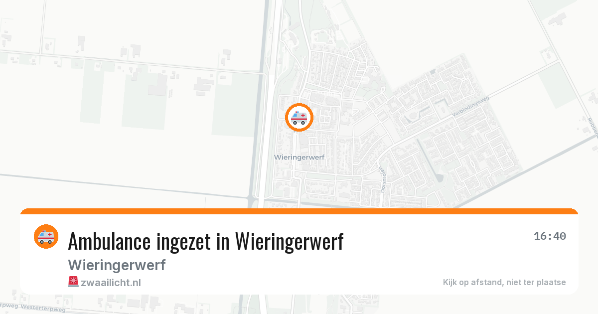 Ambulance ingezet in Wieringerwerf — 30 mei 2026