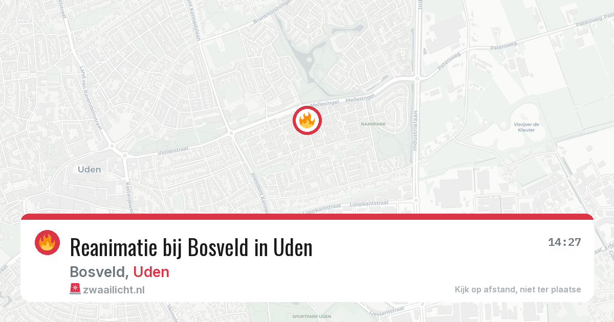 Reanimatie bij Bosveld in Uden — 16 apr 2026