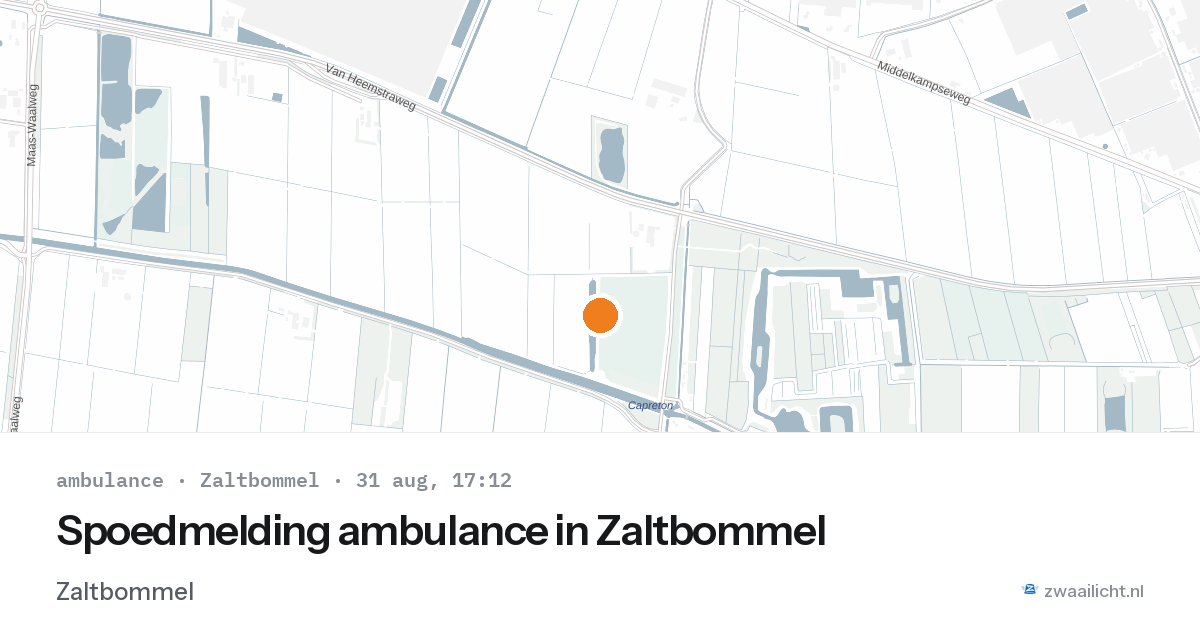 Spoedmelding ambulance in Zaltbommel — 31 aug 2026