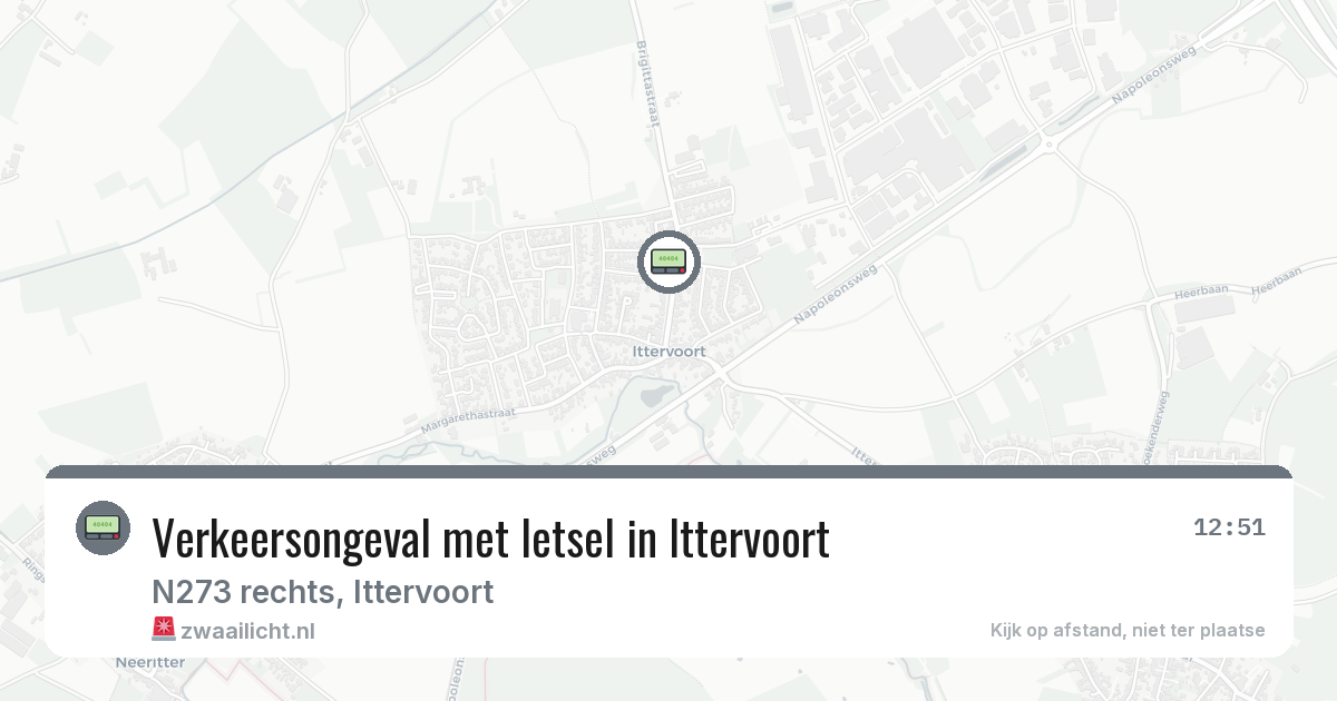 Verkeersongeval met letsel in Ittervoort — 7 jul 2026