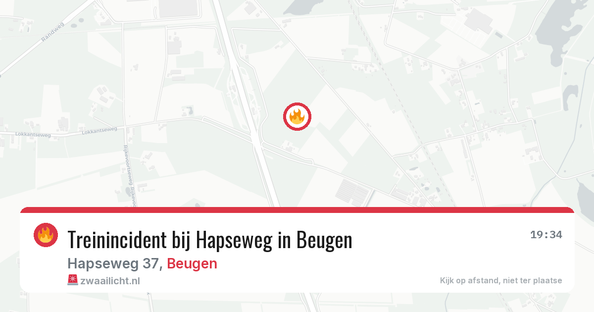 Treinincident bij Hapseweg in Beugen — 1 mrt 2026