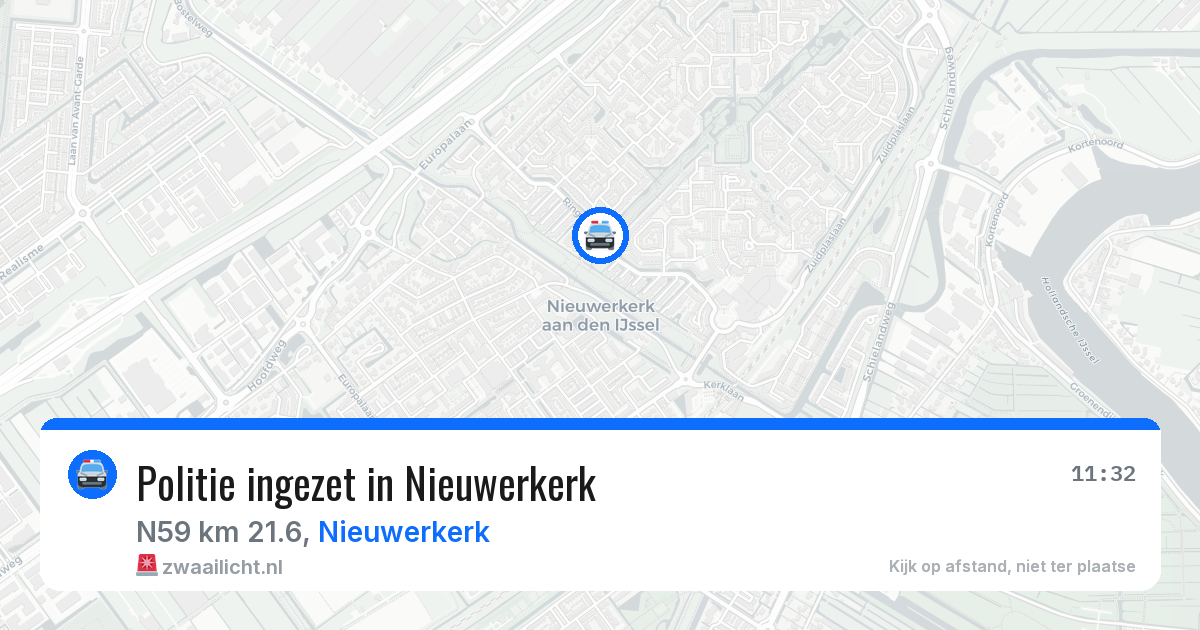 Politie ingezet in Nieuwerkerk — 6 jun 2026 | 🚨 Zwaailicht.nl