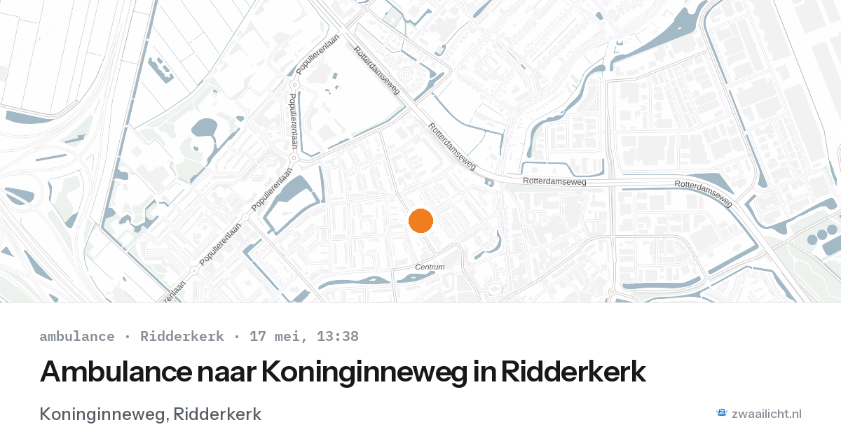 Ambulance naar Koninginneweg in Ridderkerk — 17 mei 2026