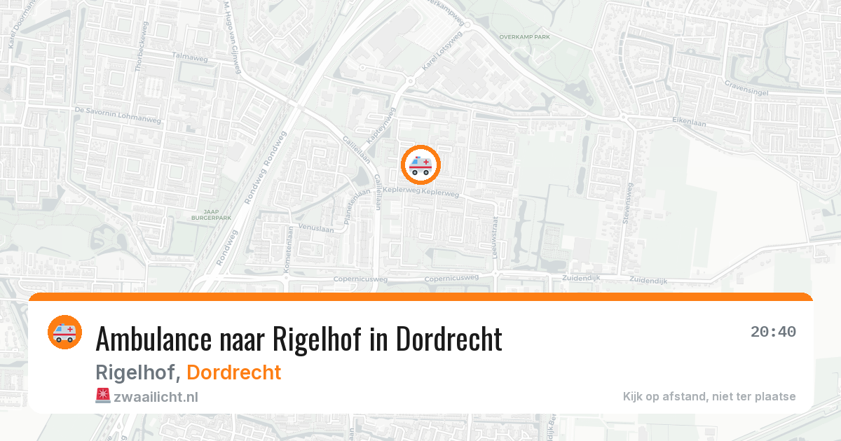 Ambulance naar Rigelhof in Dordrecht — 26 mei 2026