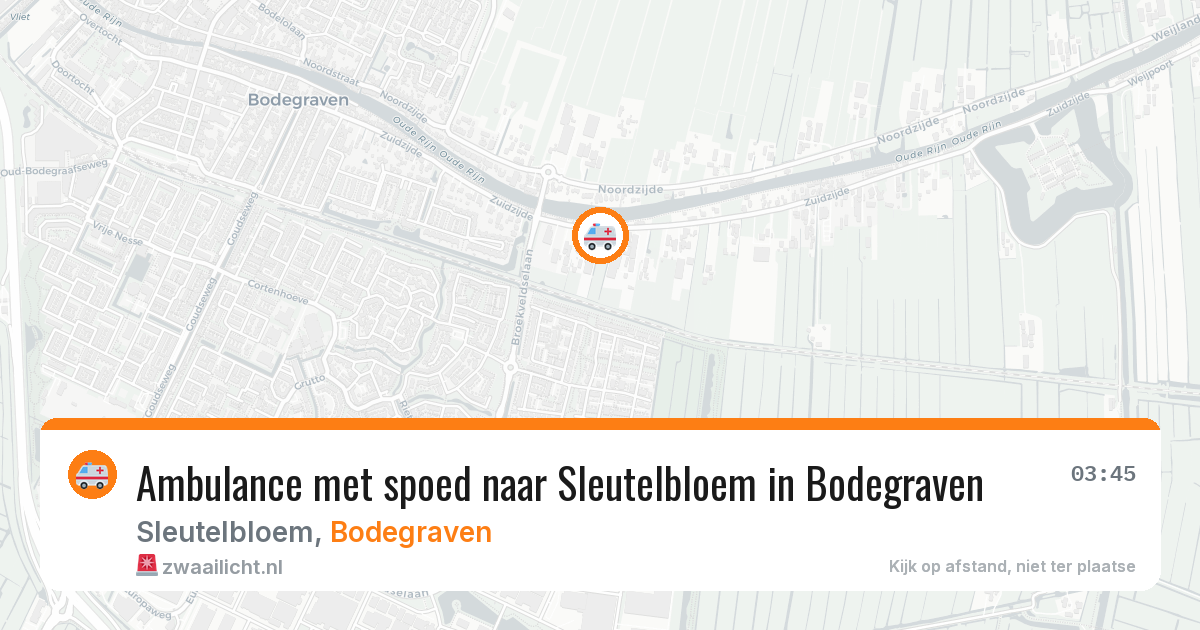 Ambulance met spoed naar Sleutelbloem in Bodegraven — 6 aug 2026