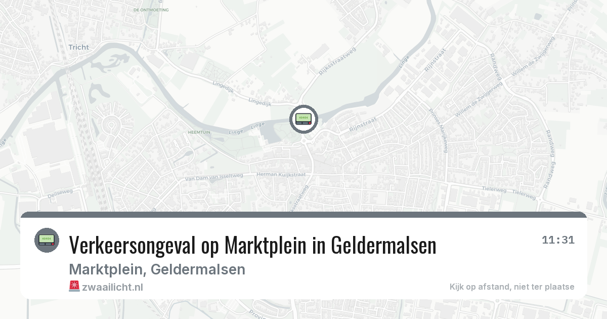 Verkeersongeval op Marktplein in Geldermalsen — 25 apr 2026