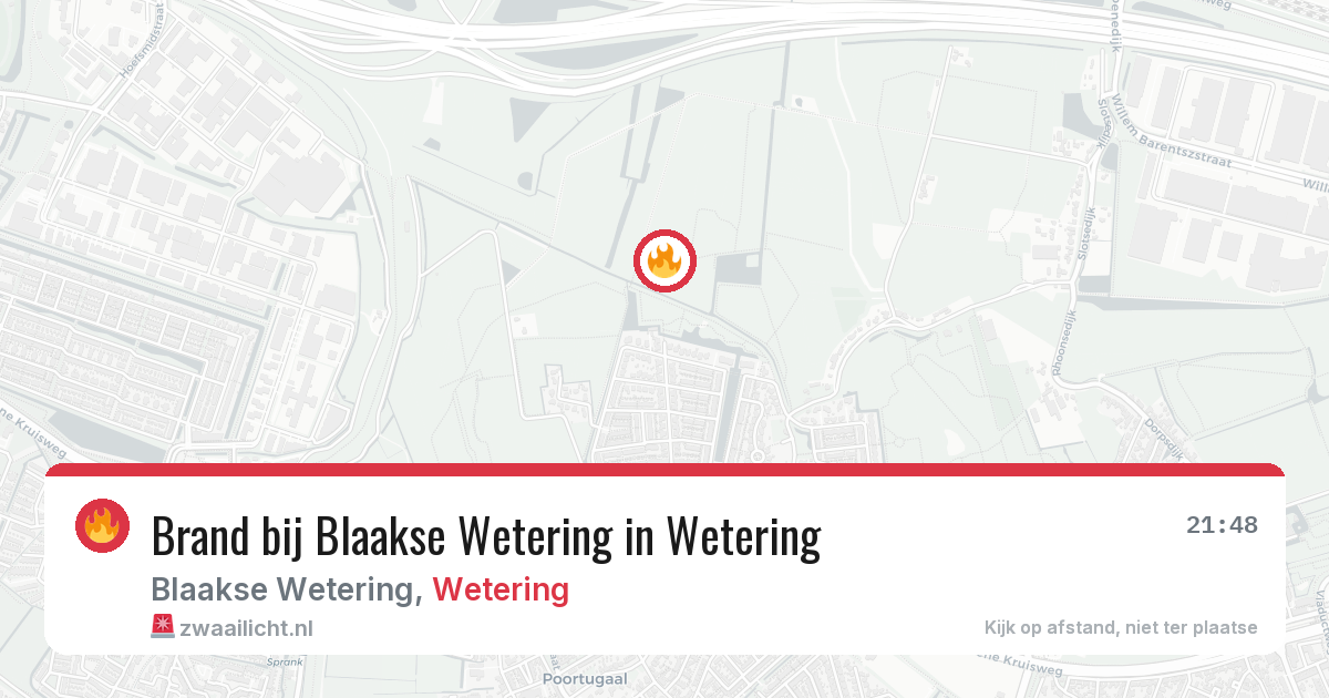 Brand bij Blaakse Wetering in Wetering — 26 mei 2026