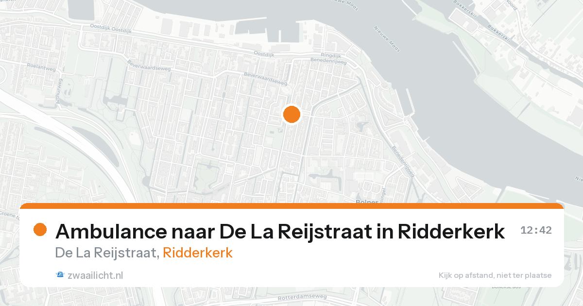 Ambulance naar De La Reijstraat in Ridderkerk — 16 mrt 2026