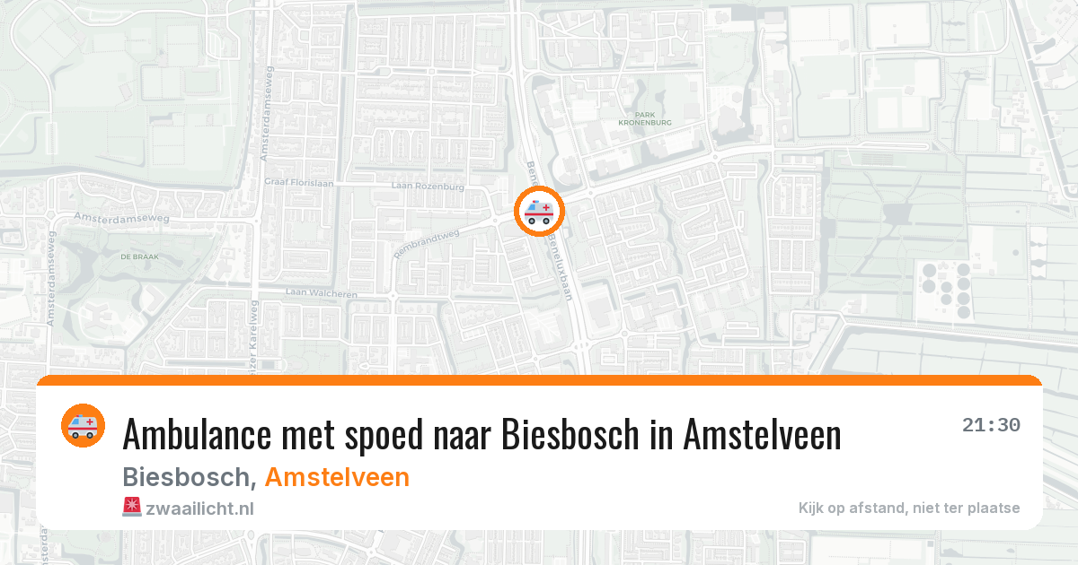 Ambulance met spoed naar Biesbosch in Amstelveen — 31 mei 2026