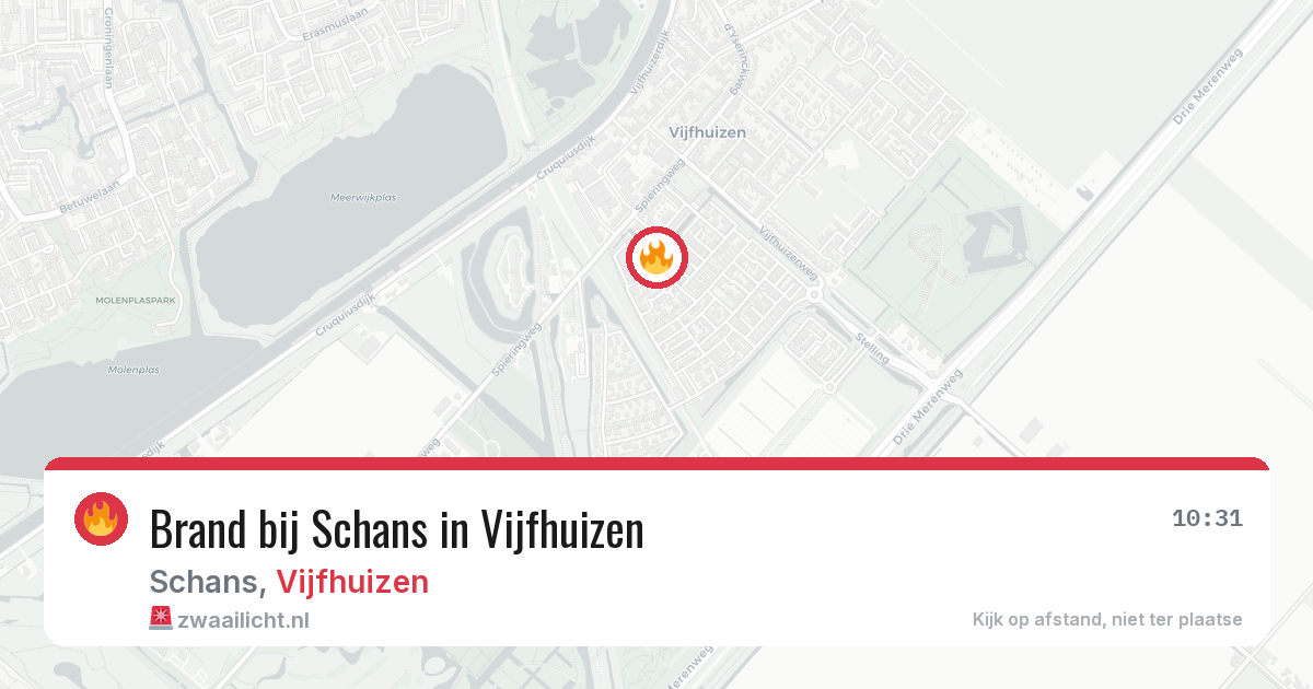 Brand bij Schans in Vijfhuizen — 25 mrt 2026