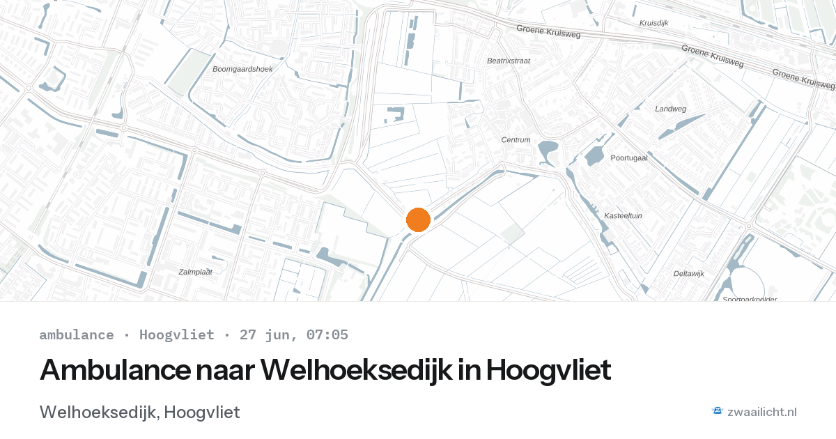 Ambulance naar Welhoeksedijk in Hoogvliet — 27 jun 2026