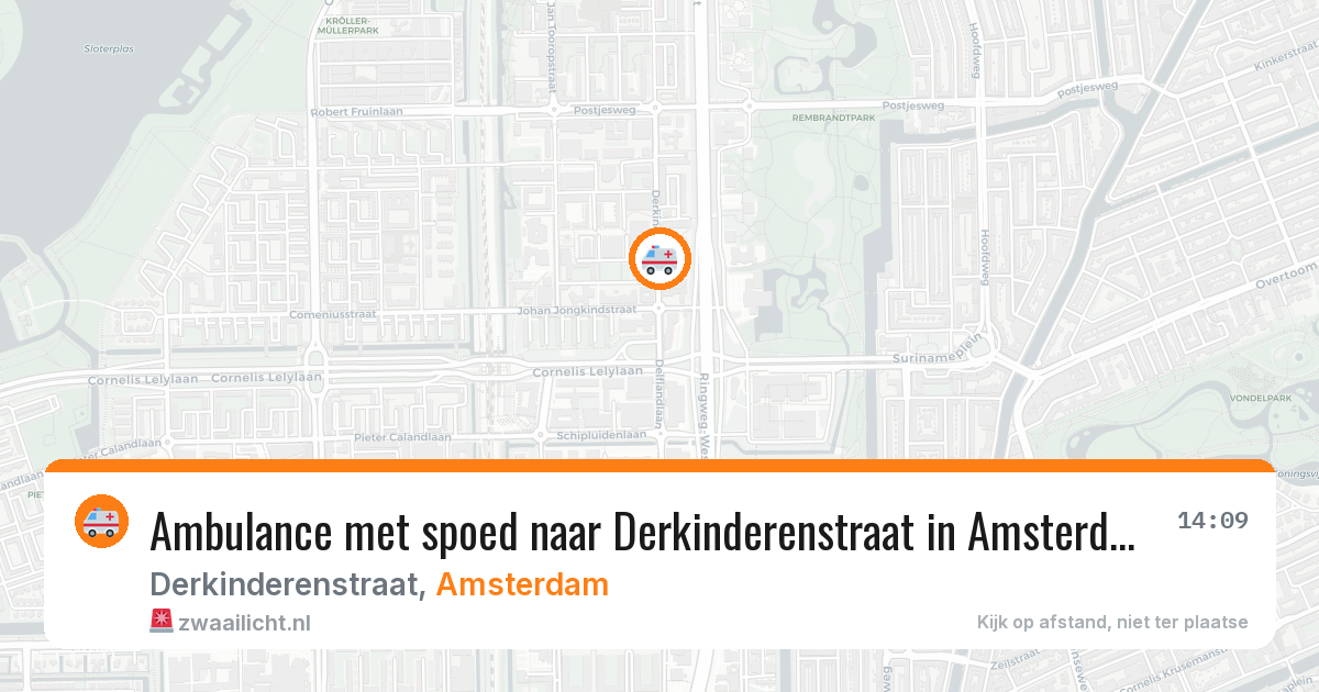 Ambulance met spoed naar Derkinderenstraat in Amsterdam — 13 jun 2026