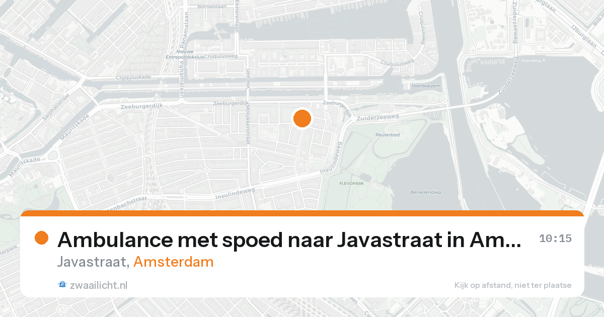 Ambulance met spoed naar Javastraat in Amsterdam — 25 mei 2026