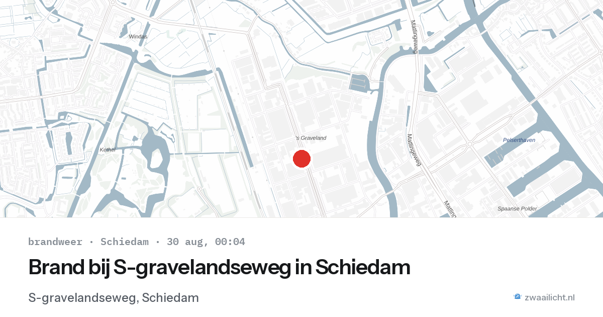 Brand bij S-gravelandseweg in Schiedam — 29 aug 2026