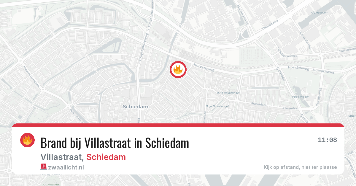 Brand bij Villastraat in Schiedam — 25 mei 2026