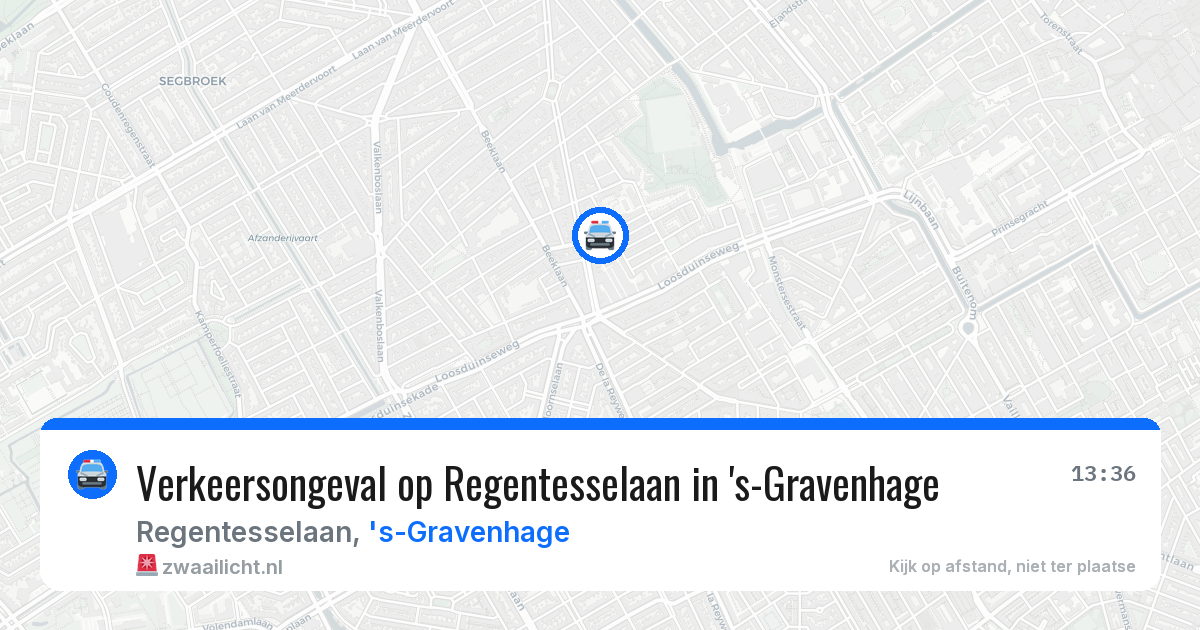 Verkeersongeval op Regentesselaan in 's-Gravenhage — 31 jul 2026