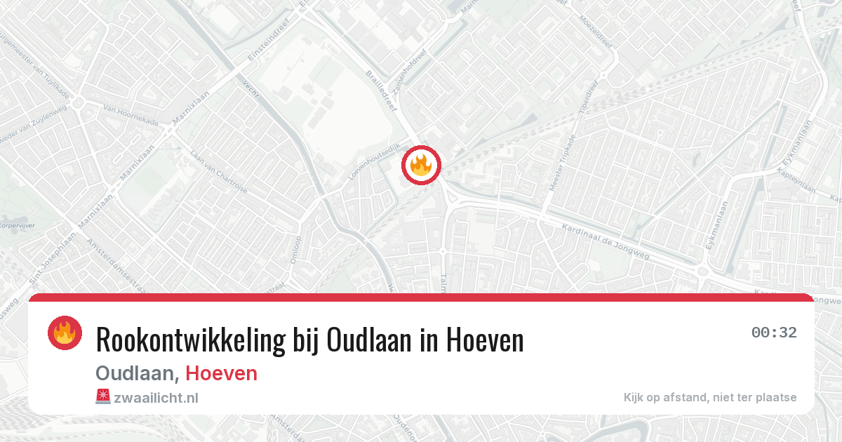 Rookontwikkeling bij Oudlaan in Hoeven — 1 jul 2026