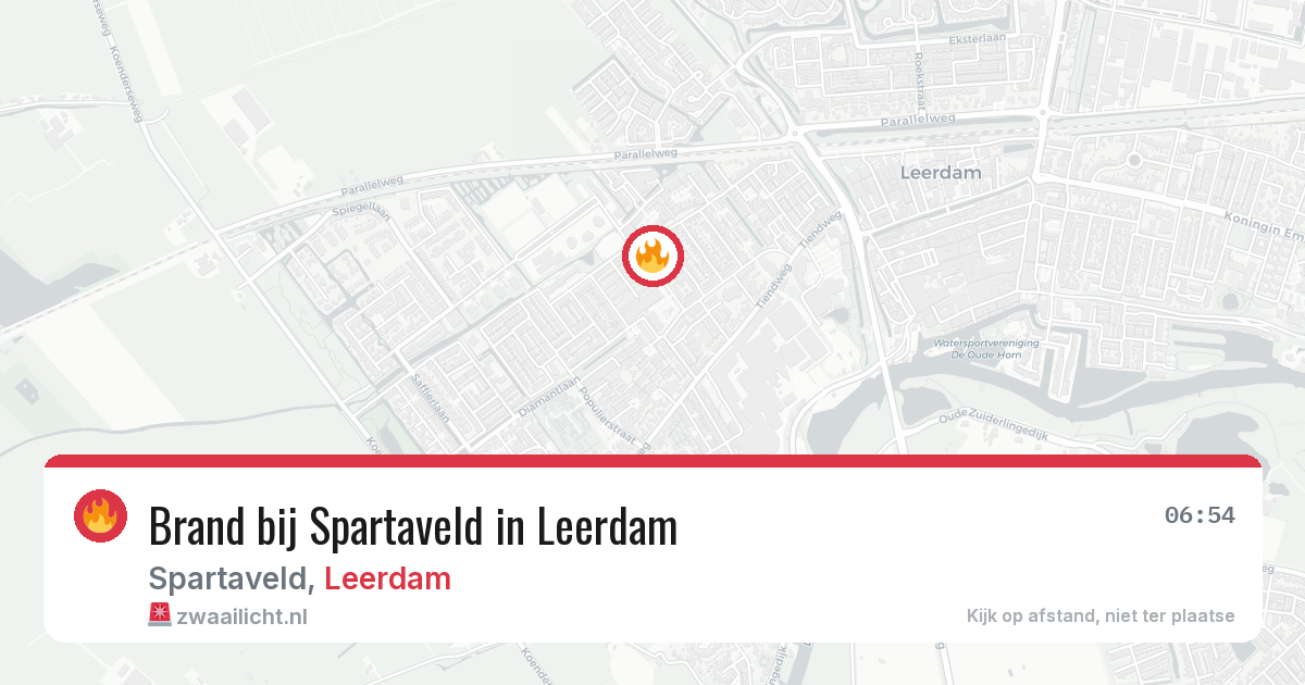 Brand bij Spartaveld in Leerdam — 18 feb 2026