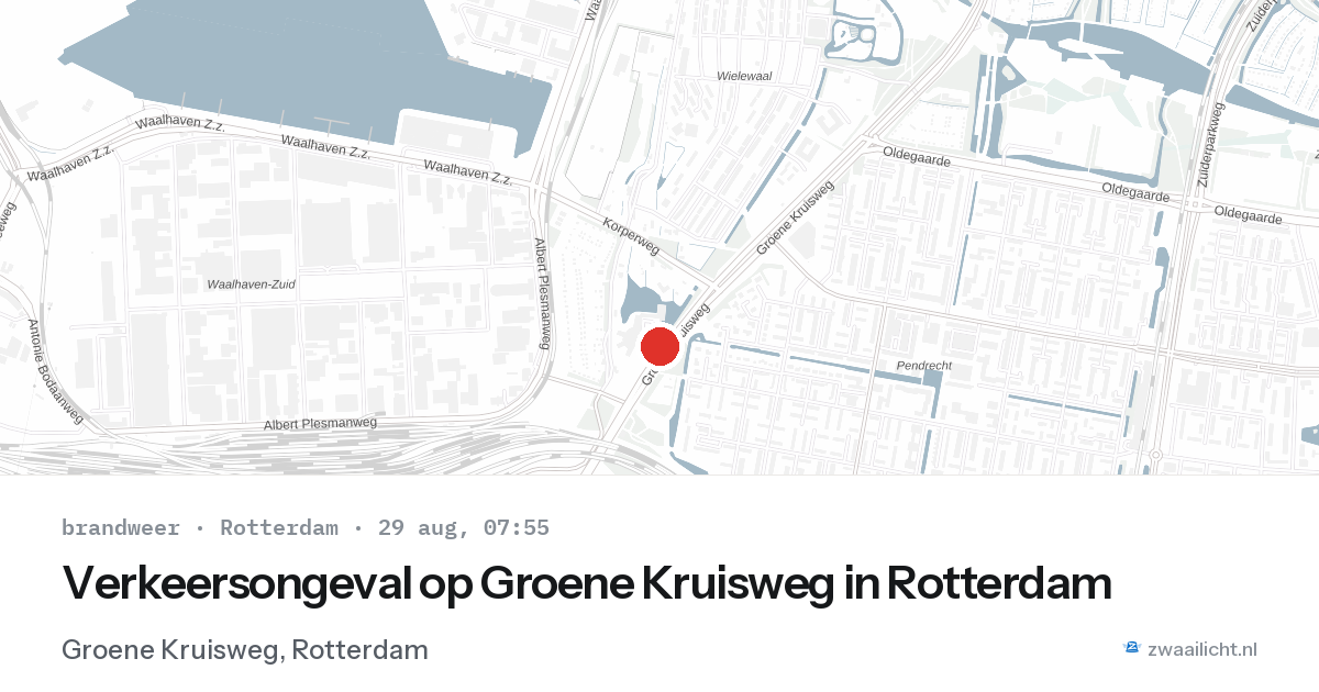 Verkeersongeval op Groene Kruisweg in Rotterdam — 29 aug 2026
