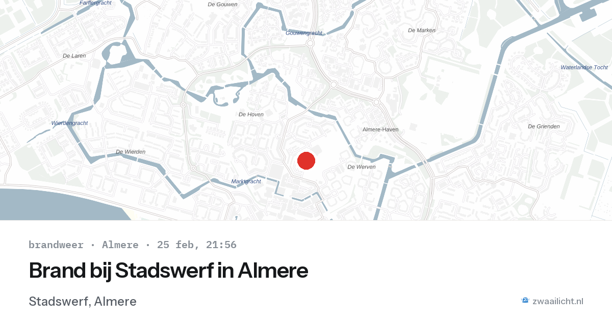 Brand bij Stadswerf in Almere — 25 feb 2026