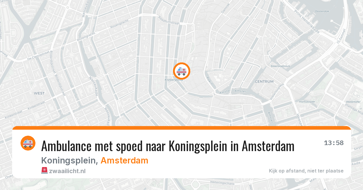 Ambulance met spoed naar Koningsplein in Amsterdam — 24 jul 2026