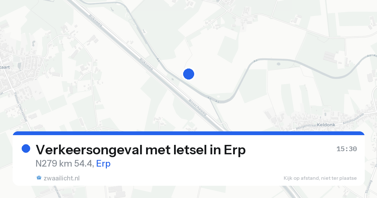 Verkeersongeval met letsel in Erp — 20 aug 2026