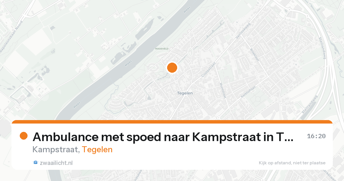 Ambulance met spoed naar Kampstraat in Tegelen — 22 aug 2026