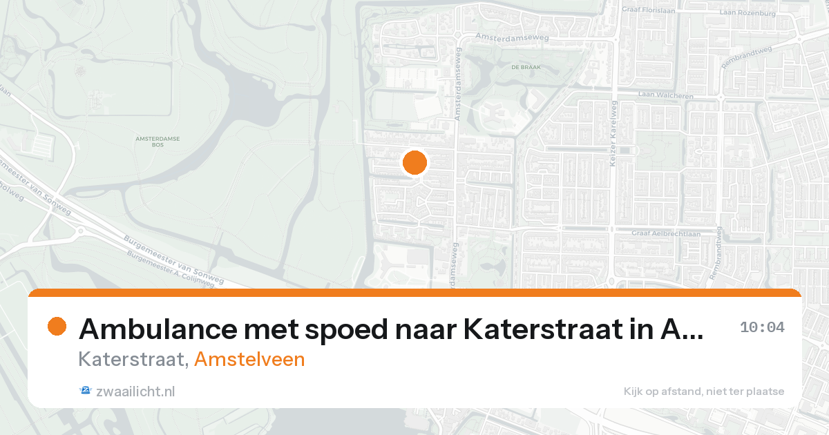 Ambulance met spoed naar Katerstraat in Amstelveen — 25 aug 2026