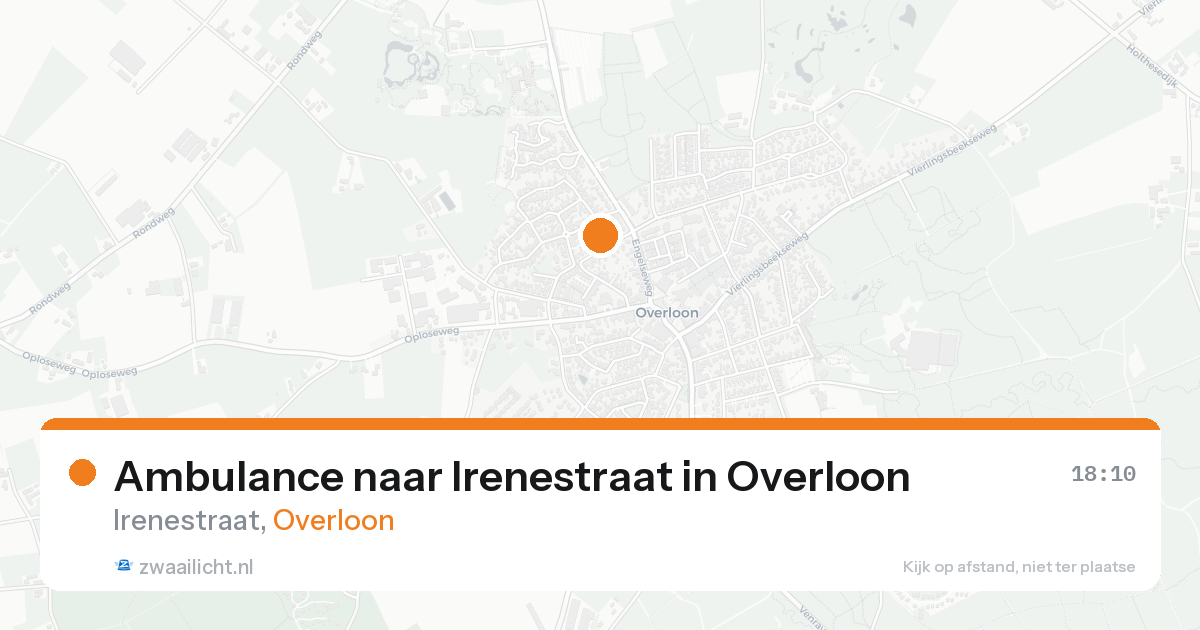 Ambulance naar Irenestraat in Overloon — 17 aug 2026