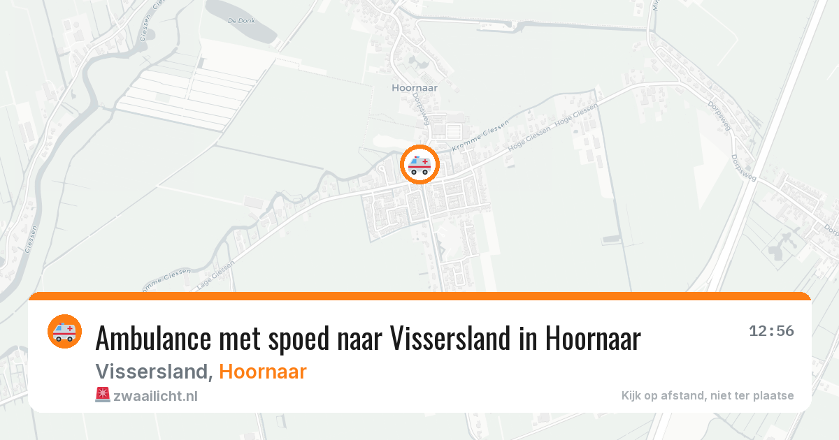 Ambulance met spoed naar Vissersland in Hoornaar — 12 mei 2026