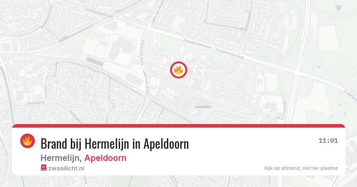 Brand bij Hermelijn in Apeldoorn — 14 jun 2026