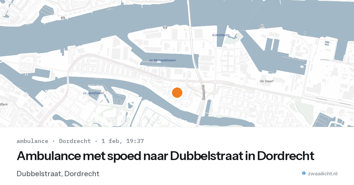 Ambulance met spoed naar Dubbelstraat in Dordrecht — 1 feb 2026