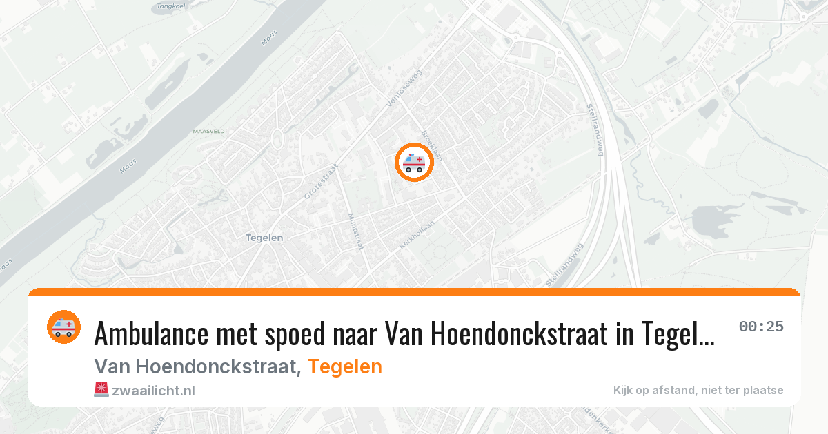 Ambulance met spoed naar Van Hoendonckstraat in Tegelen — 28 jun 2026