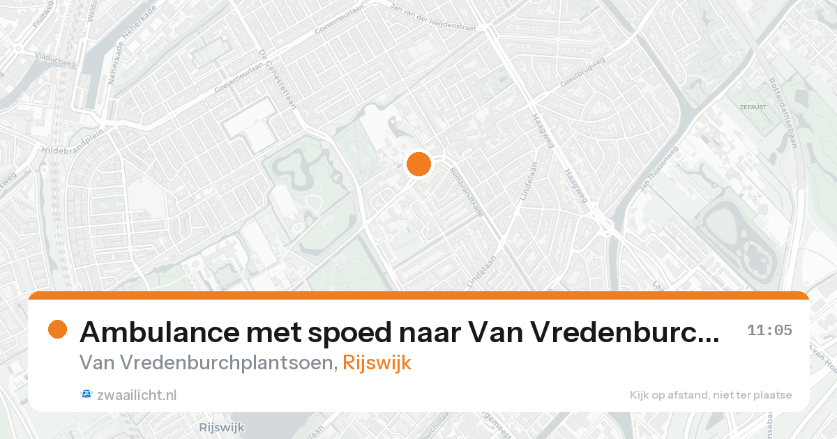 Ambulance met spoed naar Van Vredenburchplantsoen in Rijswijk — 23 aug 2026