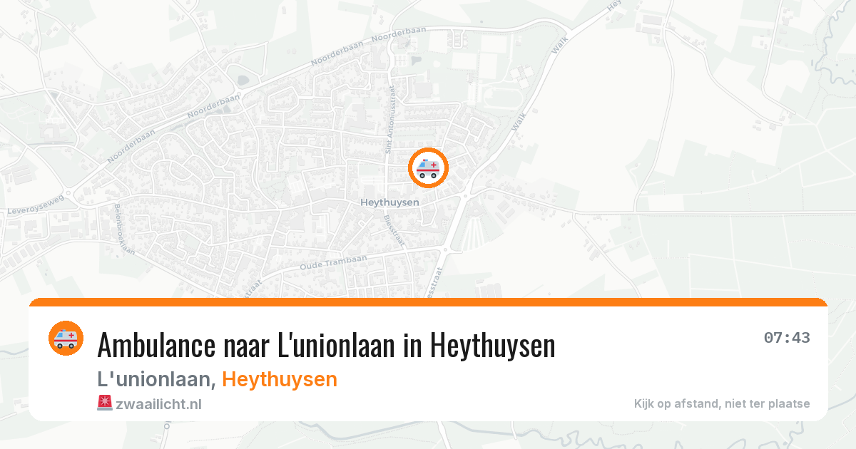 Ambulance naar L'unionlaan in Heythuysen — 1 aug 2026