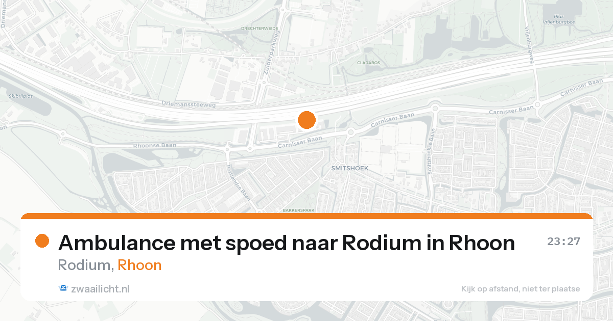 Ambulance met spoed naar Rodium in Rhoon — 23 aug 2026