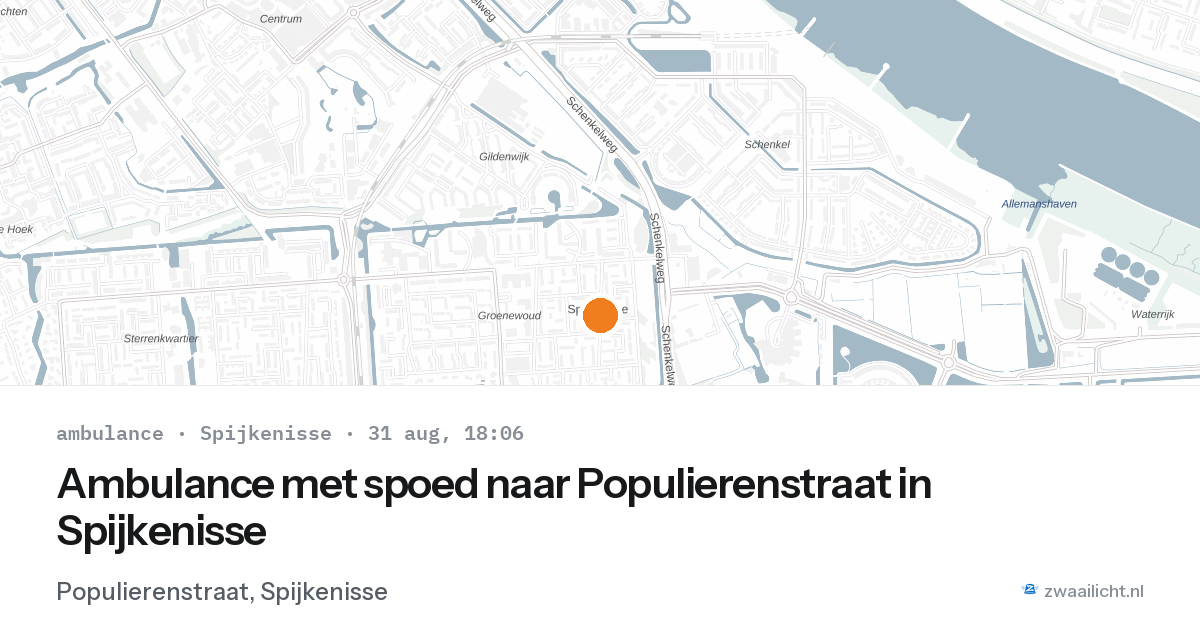 Ambulance met spoed naar Populierenstraat in Spijkenisse — 31 aug 2026