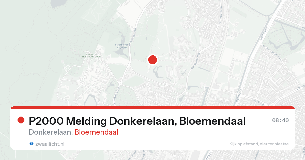 P2000 Melding Donkerelaan, Bloemendaal — 16 aug 2026