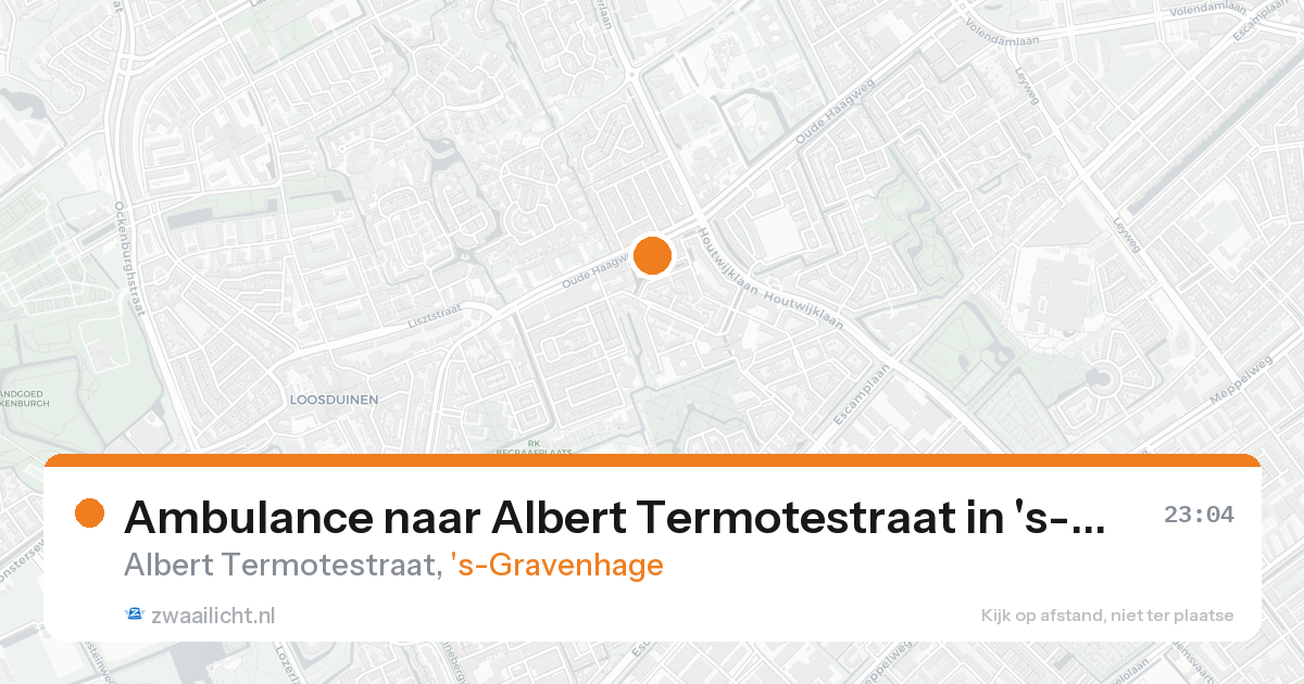 Ambulance naar Albert Termotestraat in 's-Gravenhage — 20 aug 2026