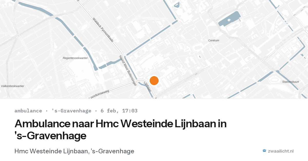 Ambulance naar Hmc Westeinde Lijnbaan in 's-Gravenhage — 6 feb 2026