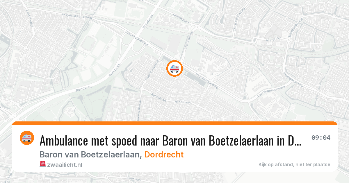 Ambulance met spoed naar Baron van Boetzelaerlaan in Dordrecht — 4 aug 2026