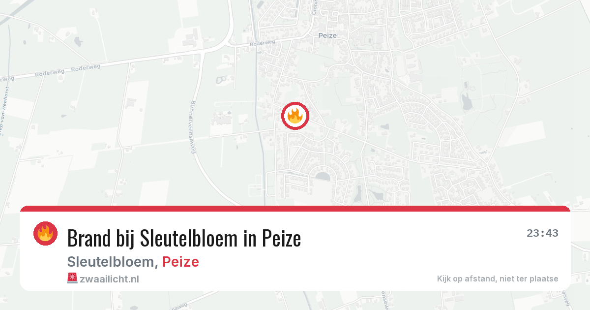 Brand bij Sleutelbloem in Peize — 3 jun 2026