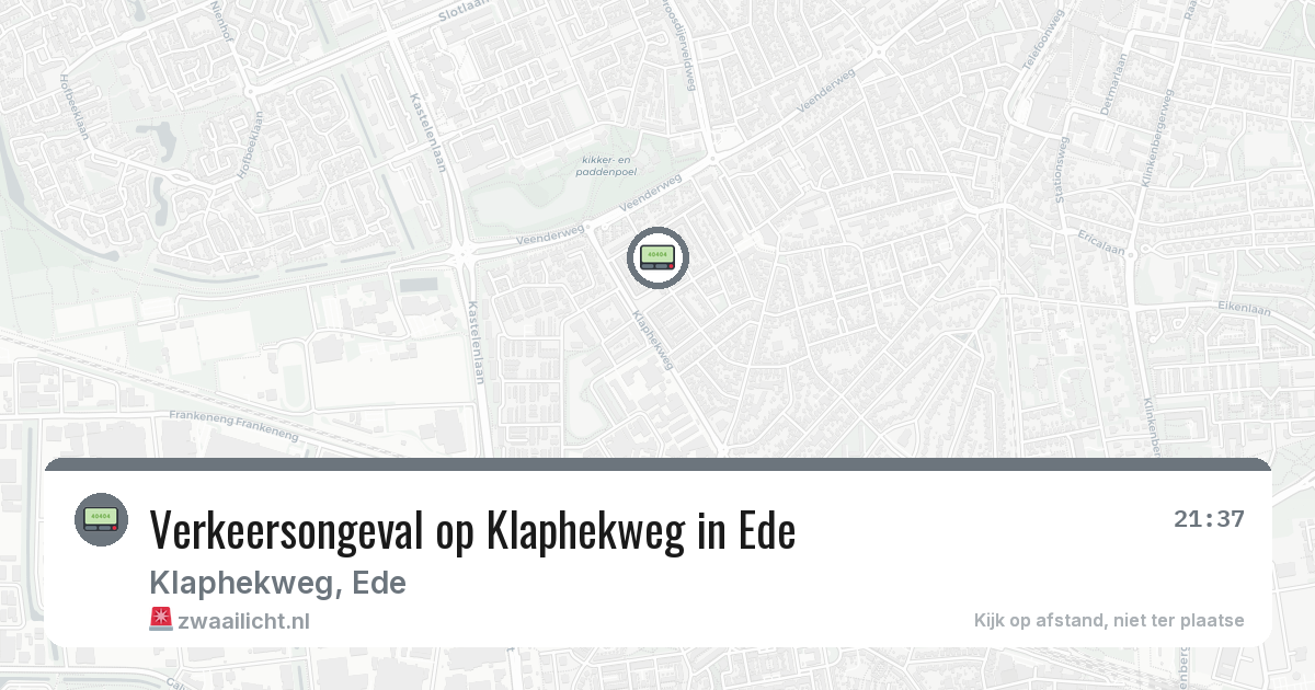 Verkeersongeval op Klaphekweg in Ede — 9 jul 2026